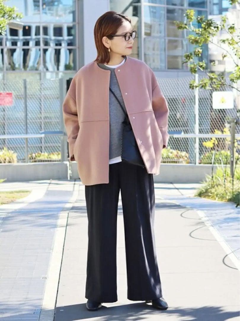 スーパー140ビーバーノーカラーショートコート