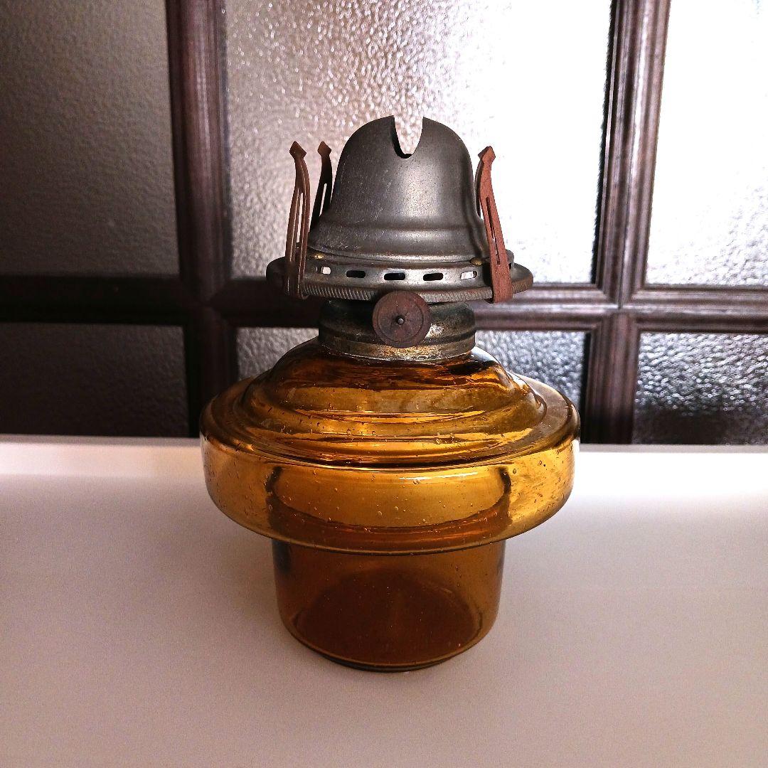 アンティーク吊りオイルランプ　　　アンバー