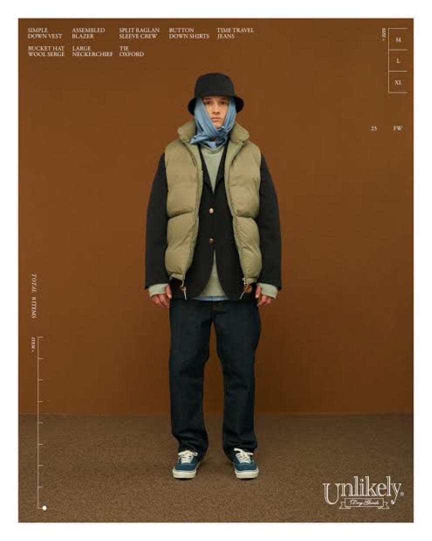 Unlikely Simple Down Vest ベージュ L