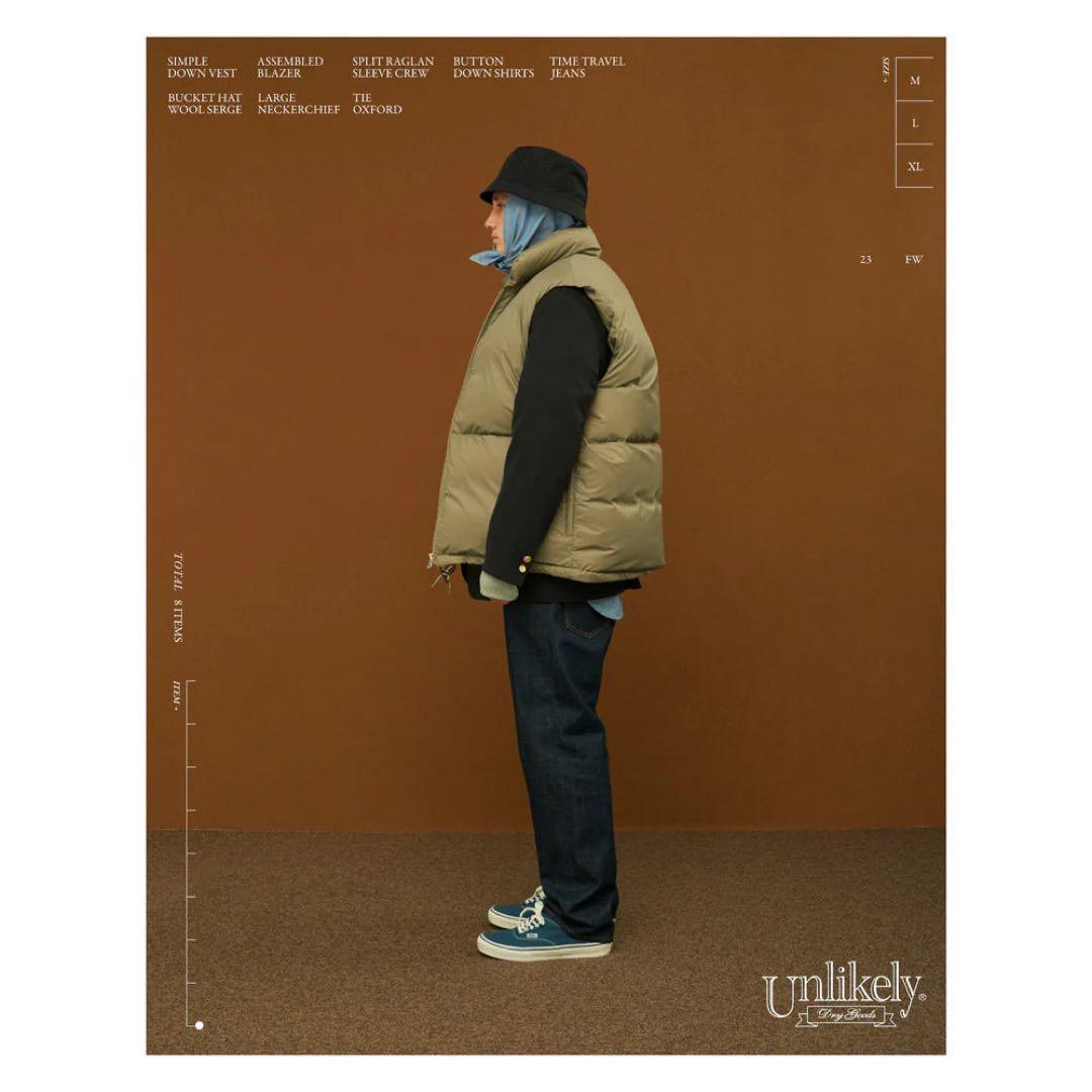 Unlikely Simple Down Vest ベージュ L