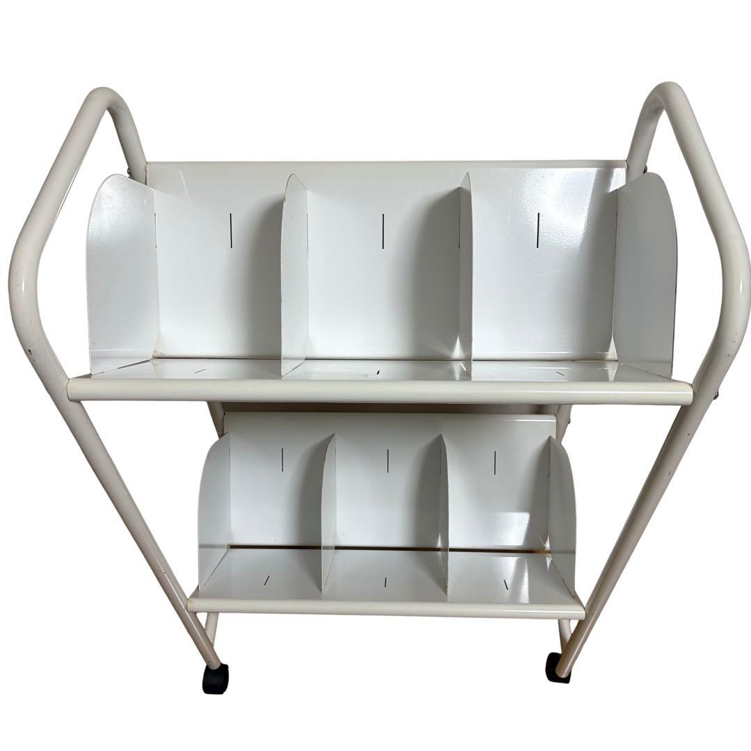 トヨダ ファイルワゴン 2段 仕切り8枚付 キャスター付 ホワイト BR-2