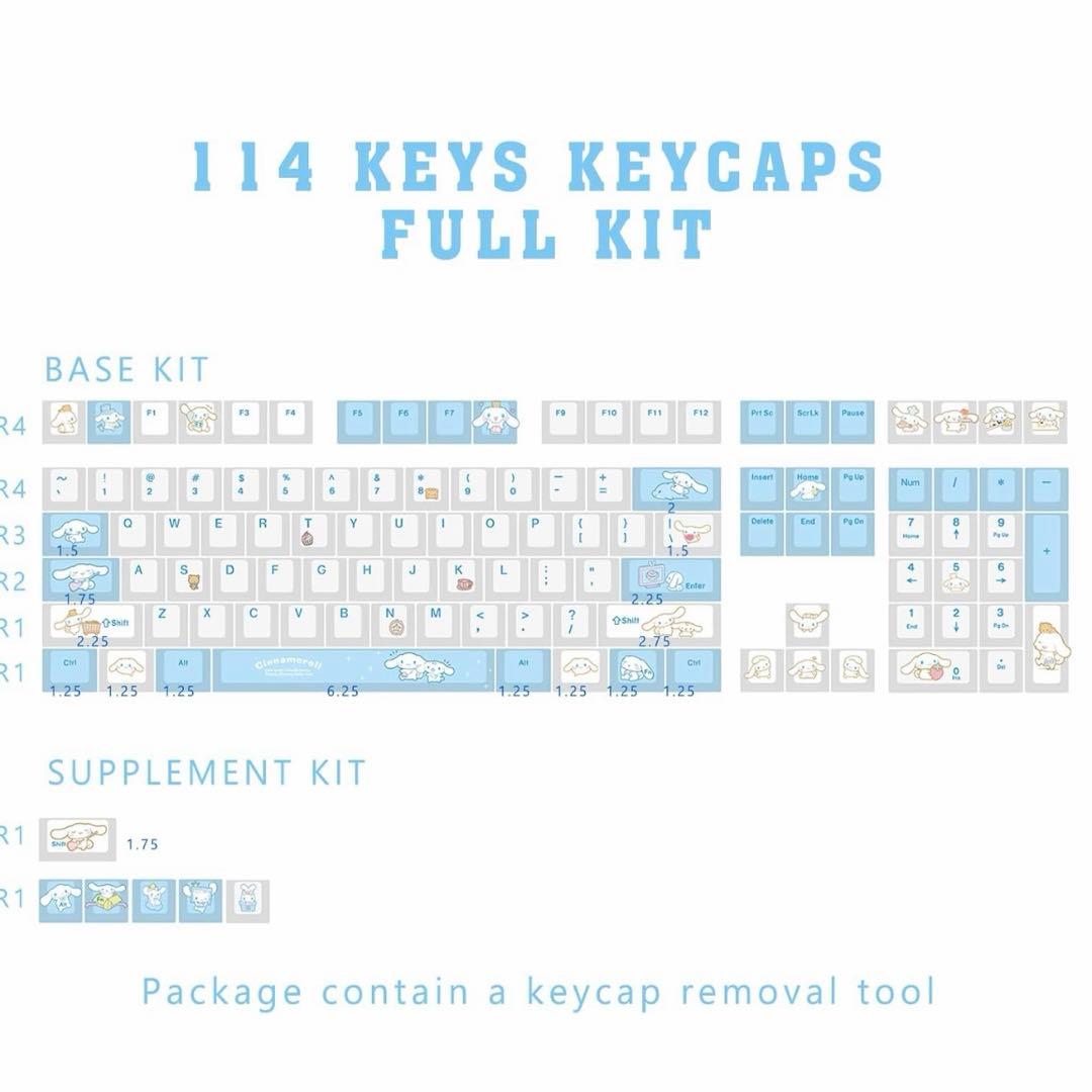 シナモロール　キーキャップ　メカニカルゲームキーボード　チェリーMXスイッチ用
