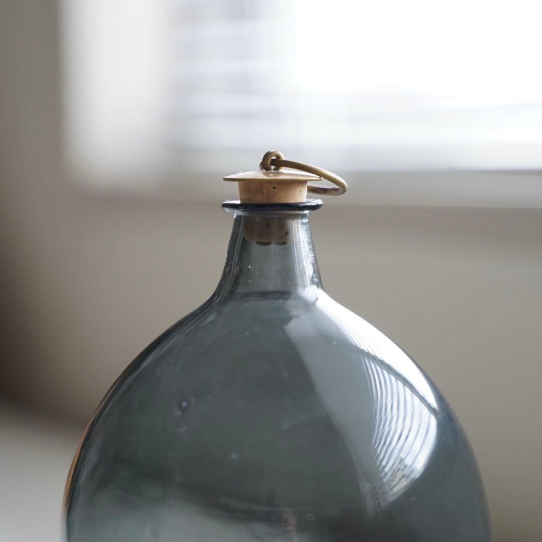 【貴重】津田清和　丸酒瓶　真鍮コルク蓋付