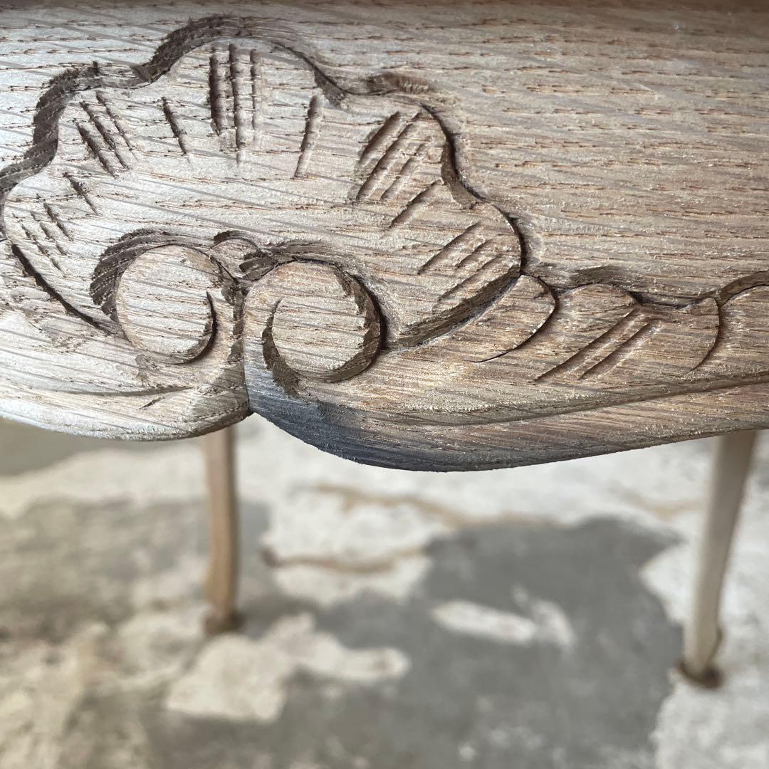 年末・年始SALE ビンテージ　ガラスラウンドコーヒーテーブル　猫脚　剥離