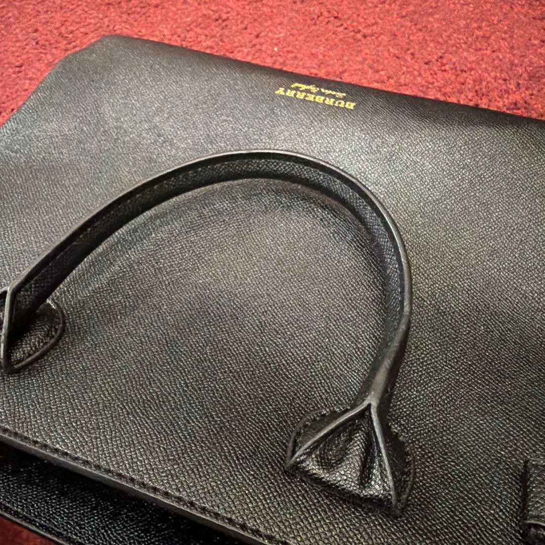 【最終値下げ】バーバリー レザー トートバッグ ブラック ノバチェック