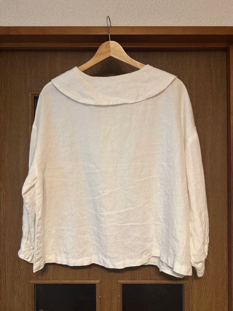 pot and tea ビッグ襟ブラウス　リネン