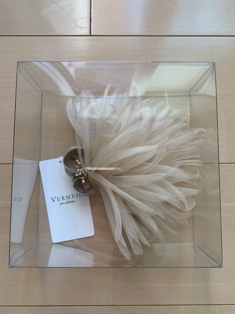 新品★VERMEIL par ienaシルクオーガンジーコサージュ　グレー