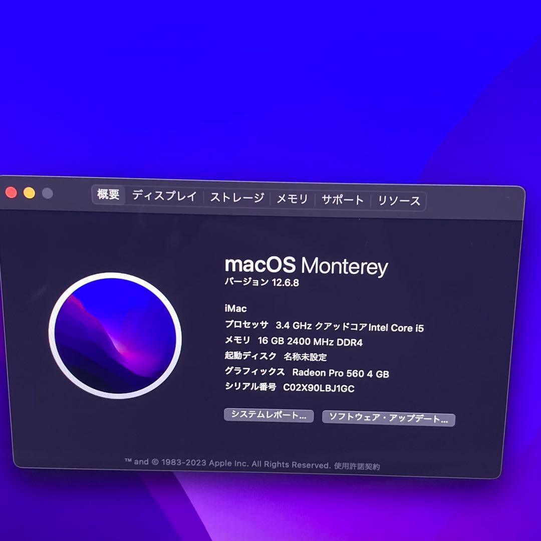 iMac 4K 21.5 2017年 i5 16G 1TB RadeonPro