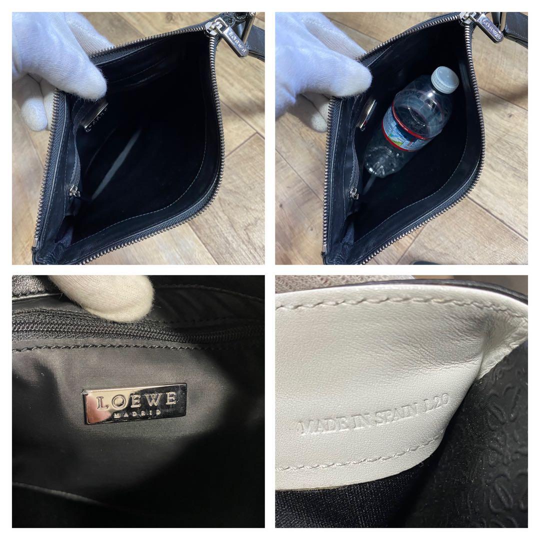 本物☆ロエベ アナグラム柄 レザー ミニショルダーバッグ 斜めがけ ボディバッグ