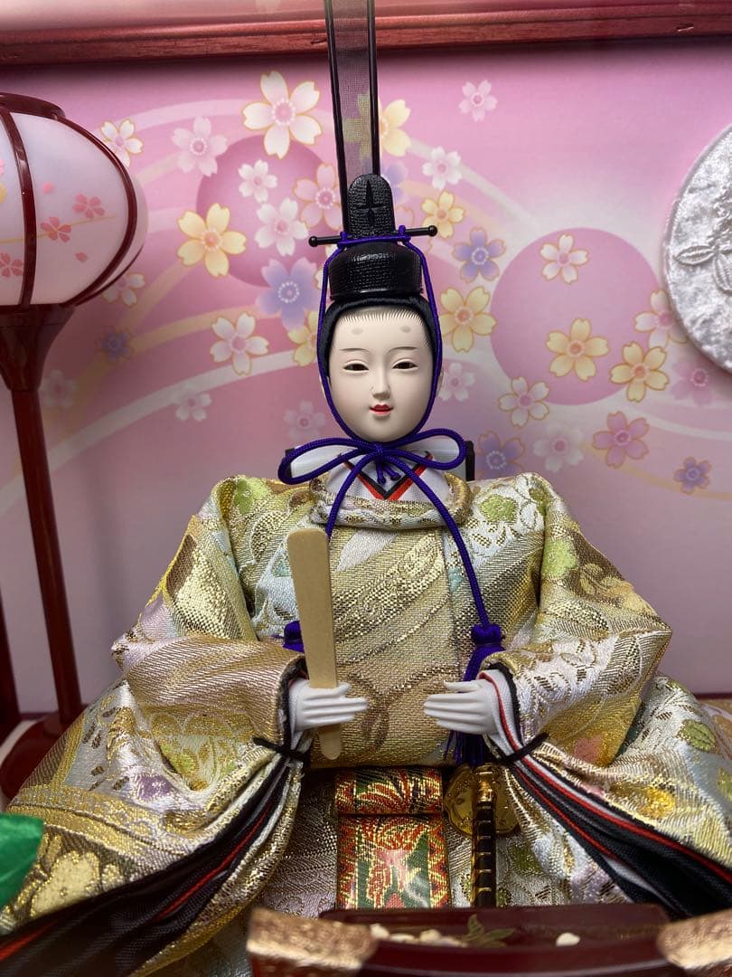 東京久月　雛人形アクリルケース入り親王飾り・間口約５６×奥行約３１×高さ約３４㎝