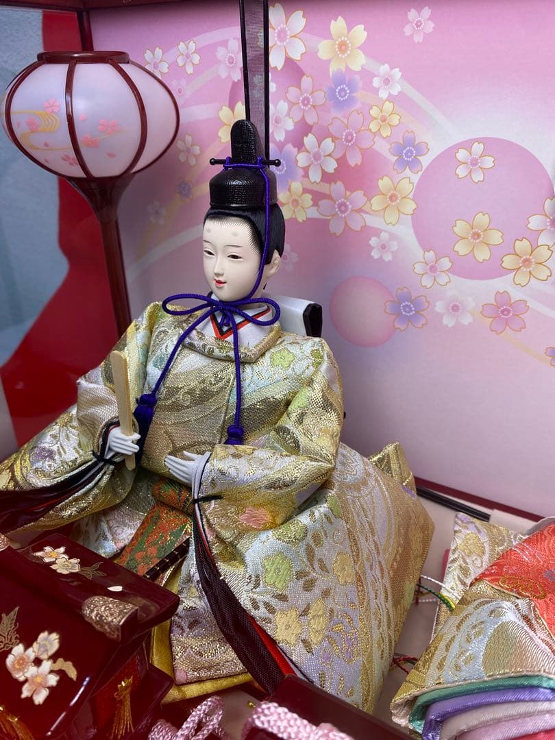 東京久月　雛人形アクリルケース入り親王飾り・間口約５６×奥行約３１×高さ約３４㎝