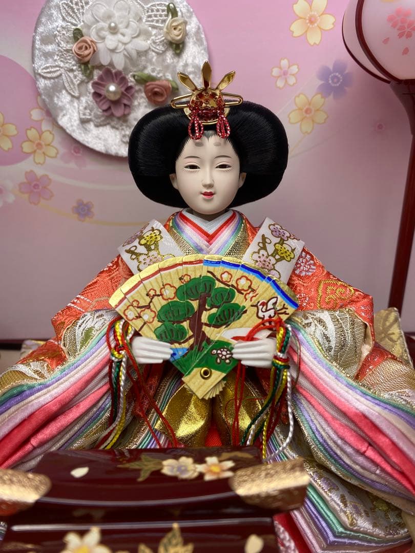 東京久月　雛人形アクリルケース入り親王飾り・間口約５６×奥行約３１×高さ約３４㎝