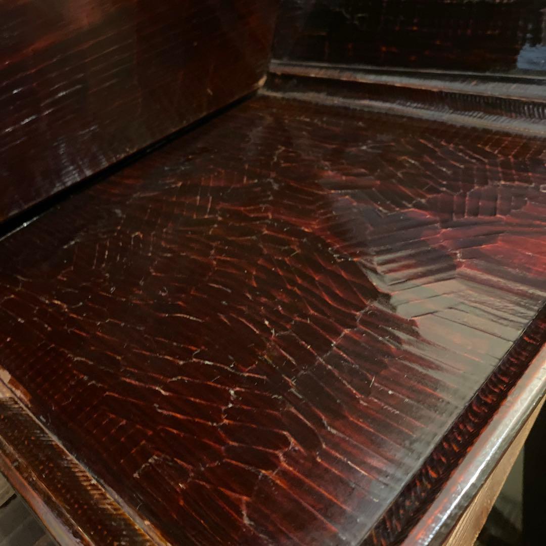 讃岐盆 木製彫刻模様入り正方形 お盆トレー　5つセット