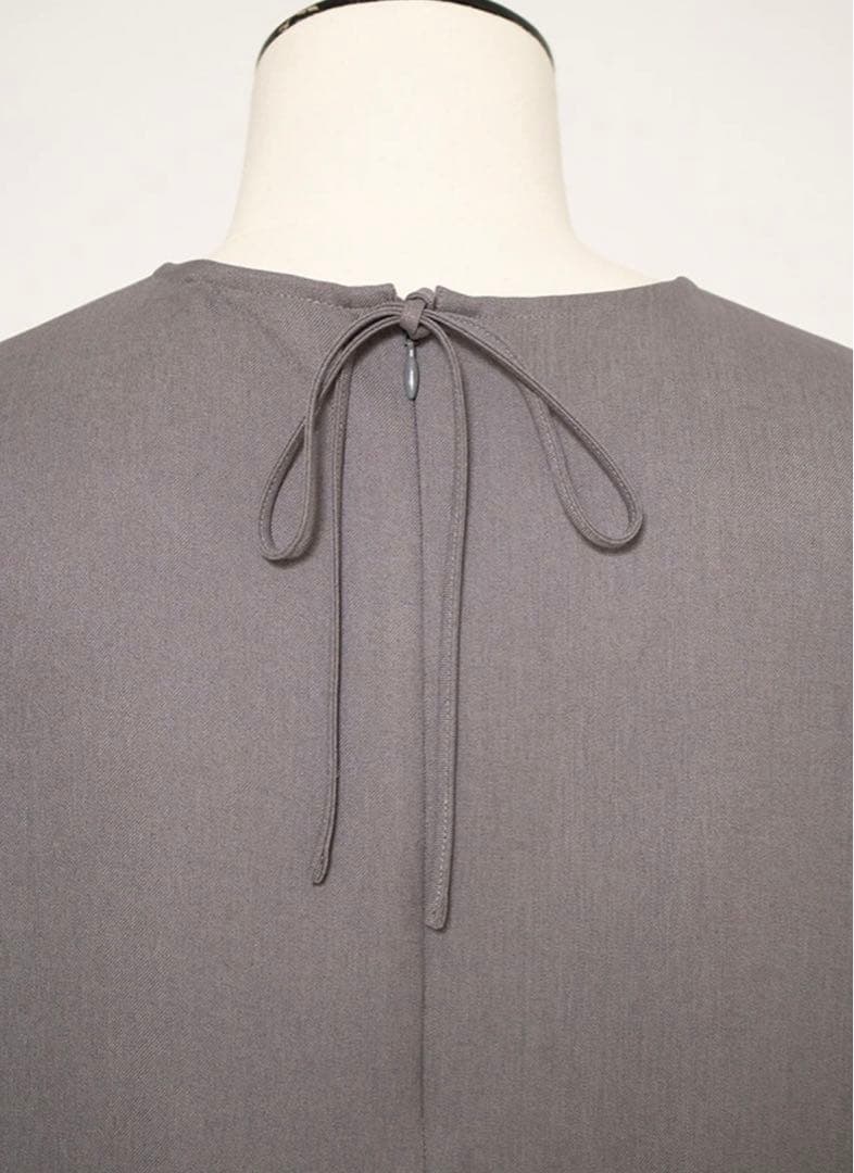 新品　yori ランダムティアードショートドレス　グレー