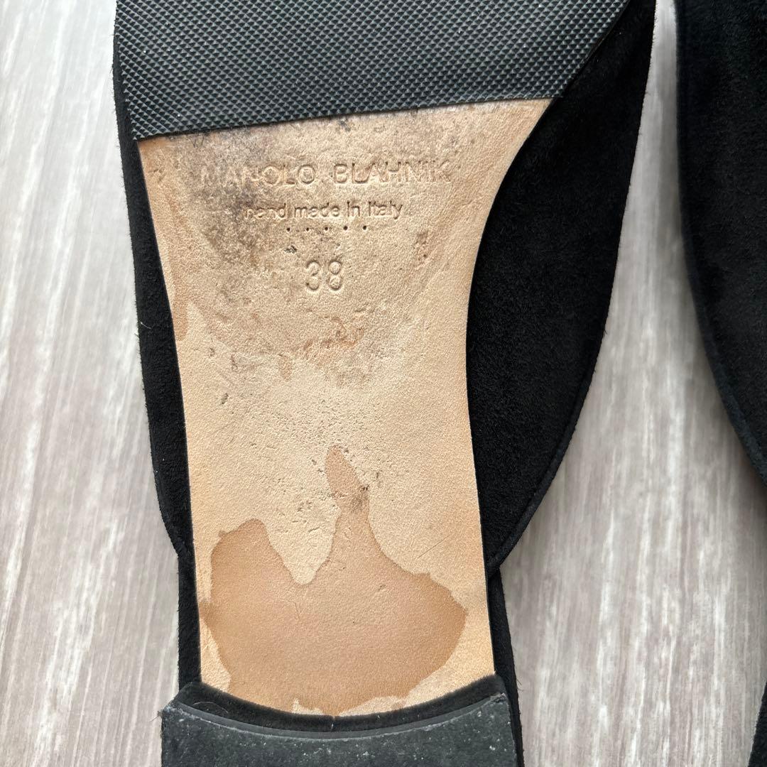 マノロブラニク メイセール フラット　ブラック　38