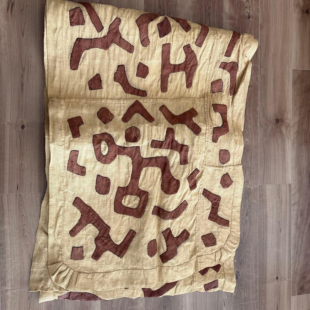 アフリカ　アンティーク　パッチワーク　ラフィア