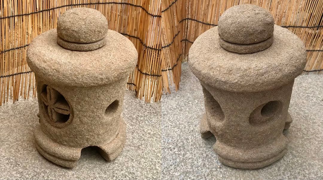 【天然自然石・茶庭石灯篭・坪庭箱庭灯篭・日本庭園９kg】庭石オブジェ置物苔玉植栽