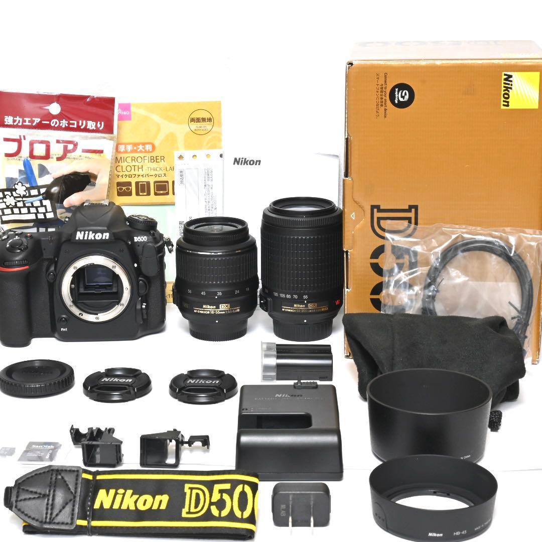 【美品】Nikon D500 ダブルレンズセット★Wi-Fi&Bluetooth