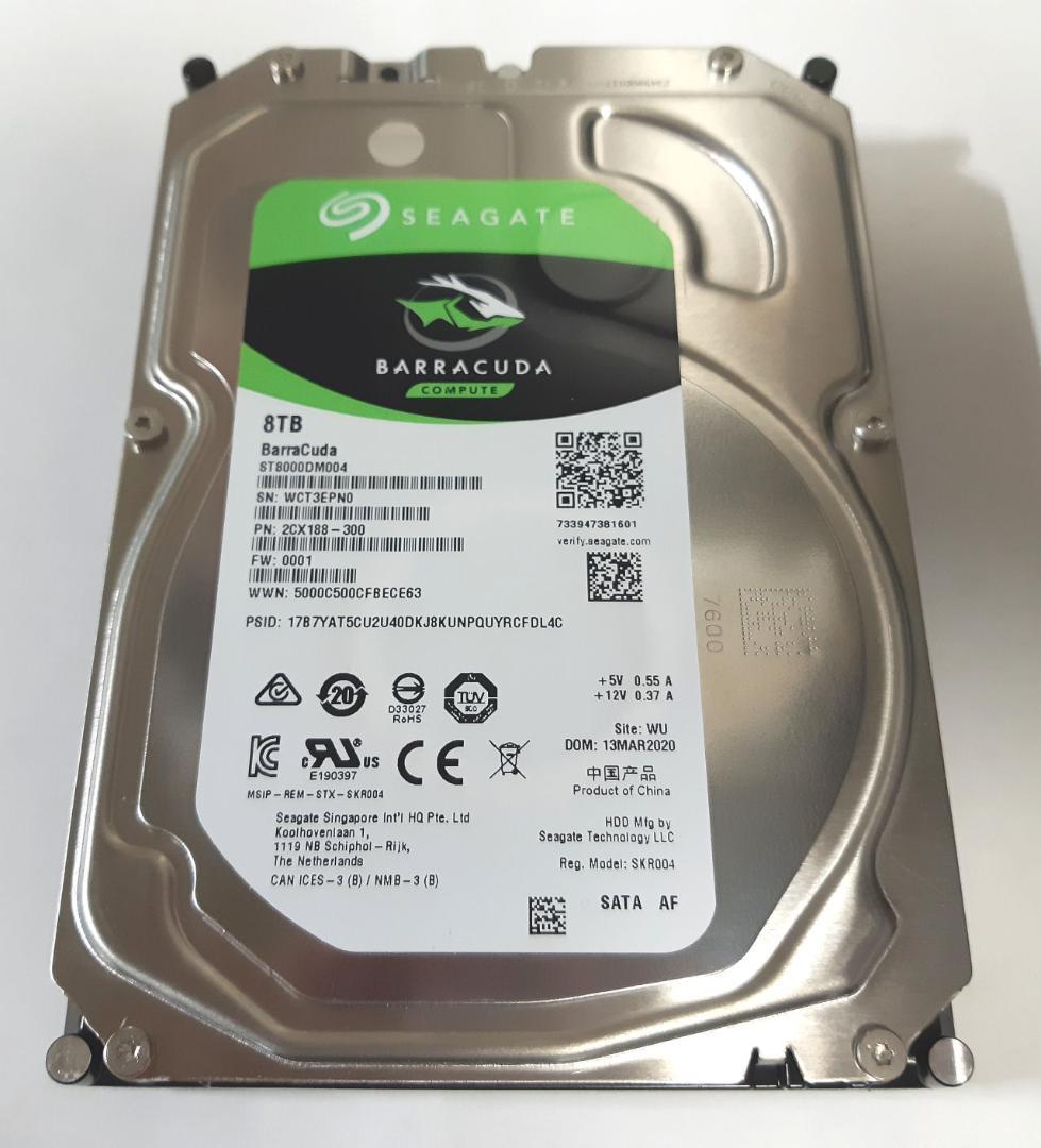 Seagate　ST8000DM004　8TB　3.5インチ　4台セット　中古