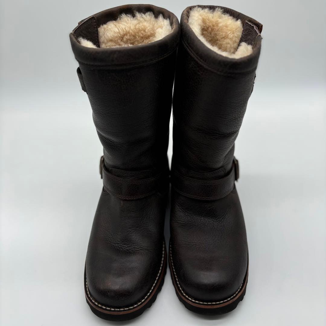 美品✨UGG アグ ムートン エンジニアブーツ ダークブラウン 25cm