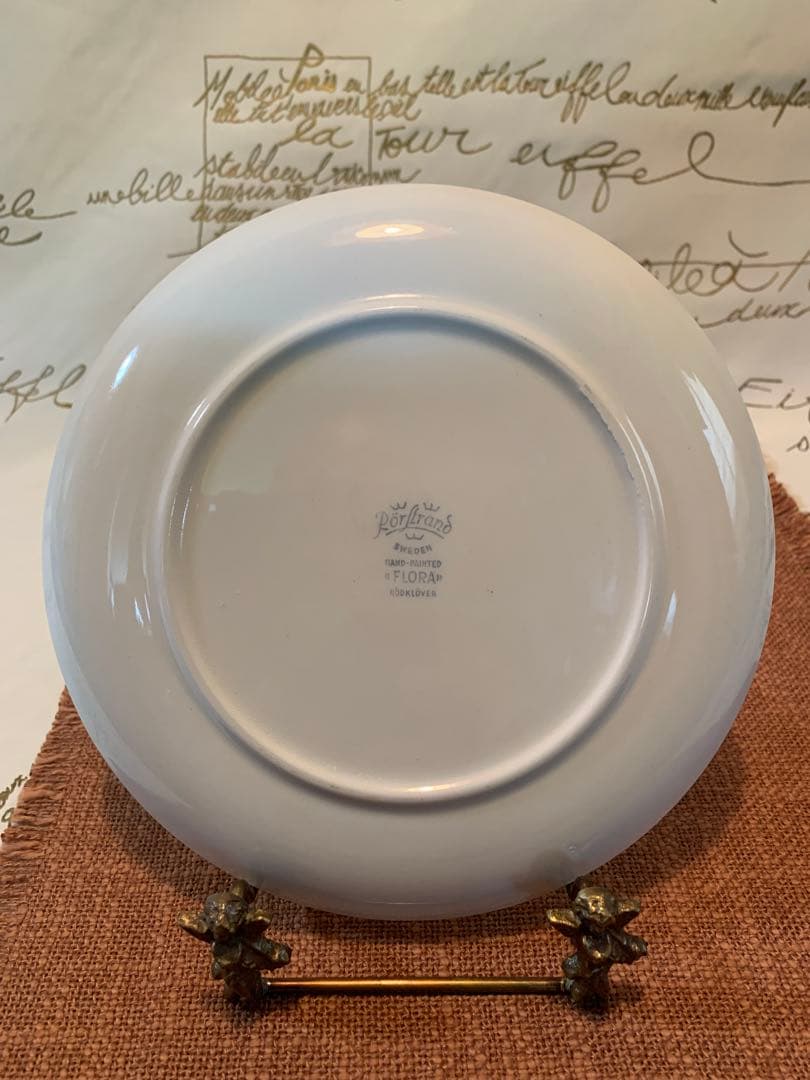 ロールストランド　レアなビンテージの可愛手書きフローラシリーズのお皿2枚セット！