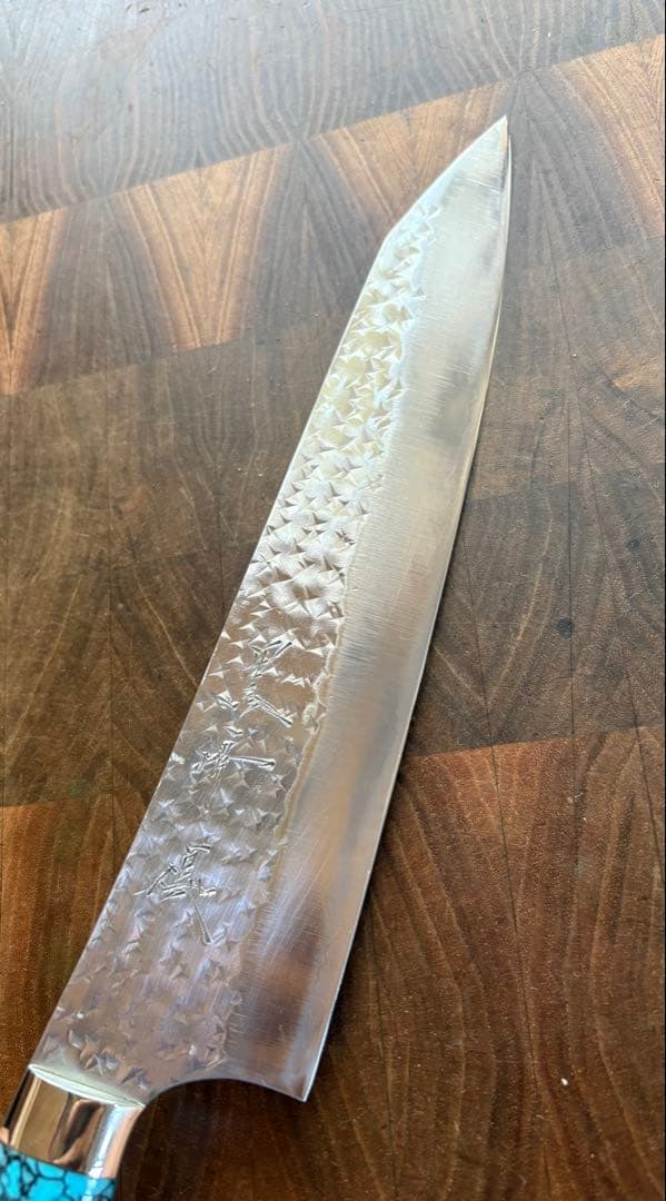 黒崎優　閃光　鋭　sg2 切付　牛刀 210mm ターコイズ　洋包丁　越前