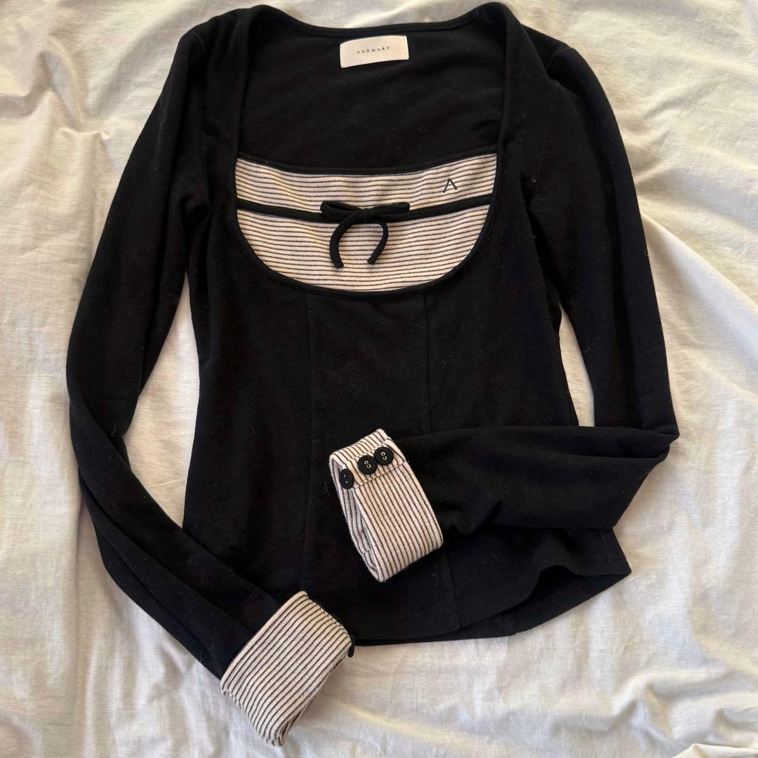 ワンピース andmary Aiden baby ribbon set up black