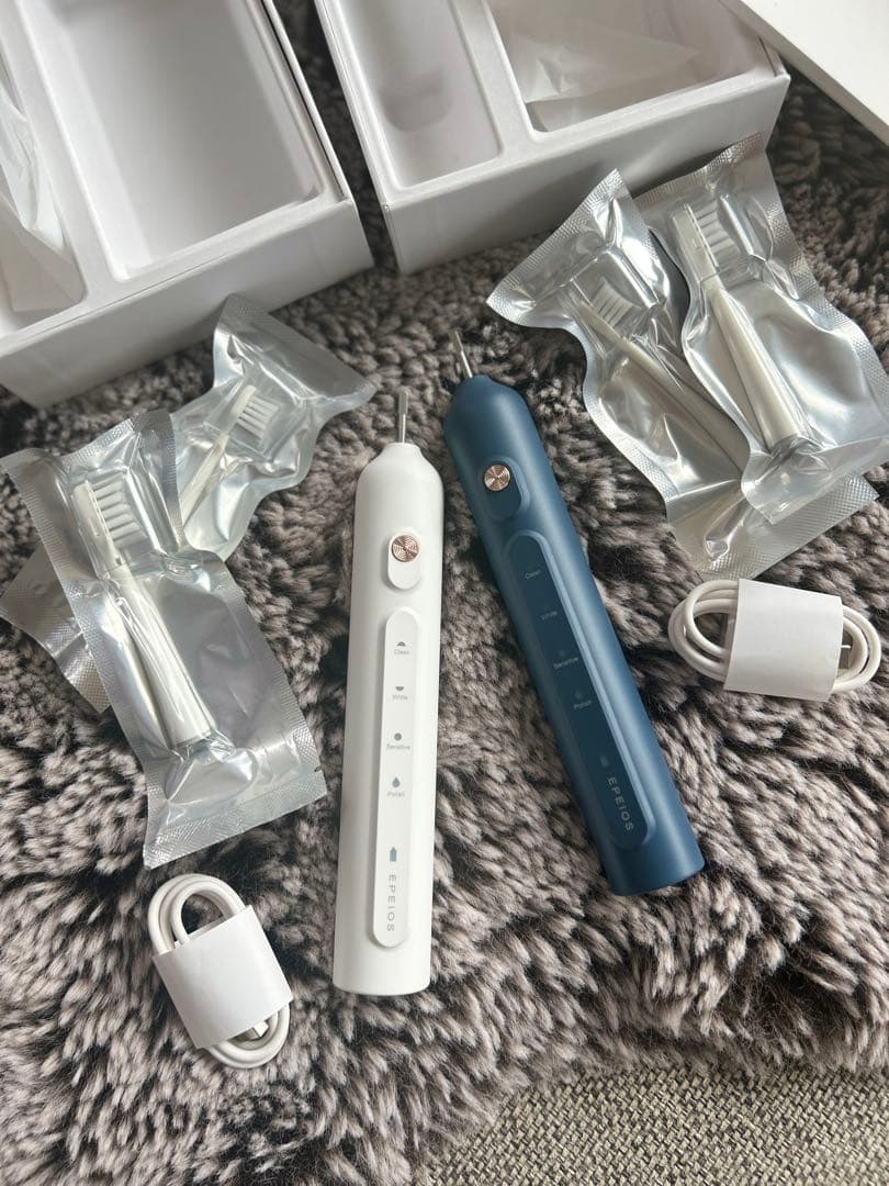 Okare! PRO｜音波電動歯ブラシ 本体 ホワイトとデニムブルー 4個セット