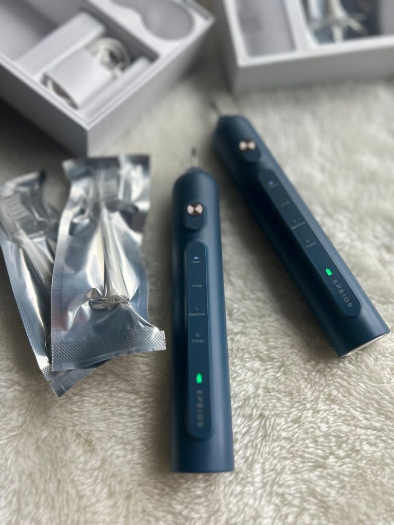 Okare! PRO｜音波電動歯ブラシ 本体 ホワイトとデニムブルー 4個セット