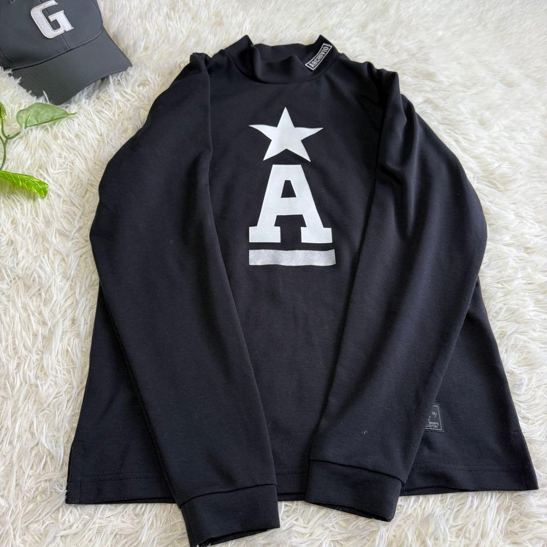 【アルチビオ】美品 モックネック ブラック ビッグロゴ 46サイズ メンズ