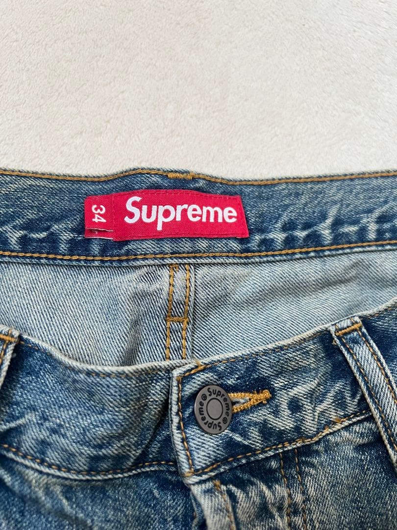 Supreme regular jean dirty indigo デニム