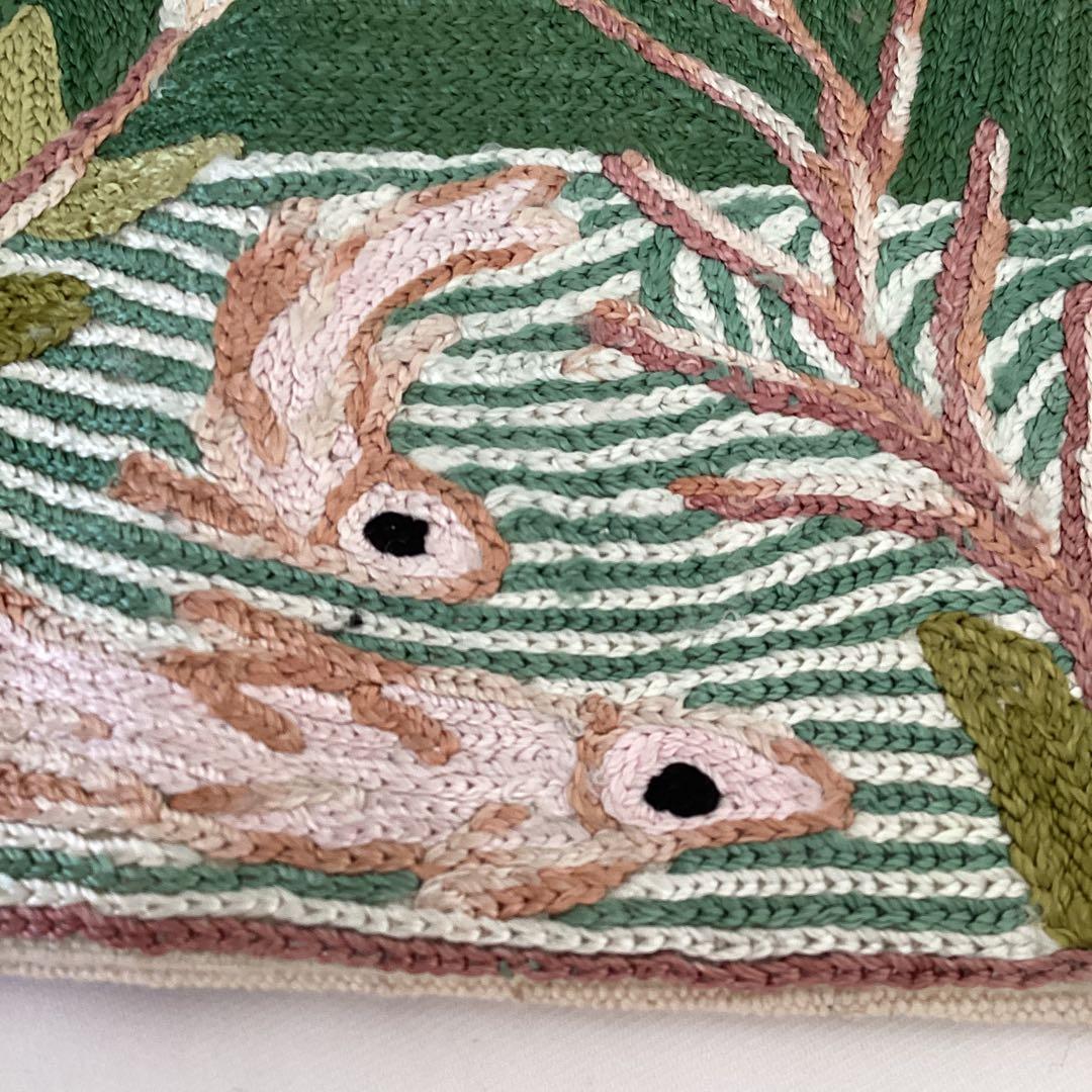 ネパール　手刺繍　クッションカバー　2枚セット