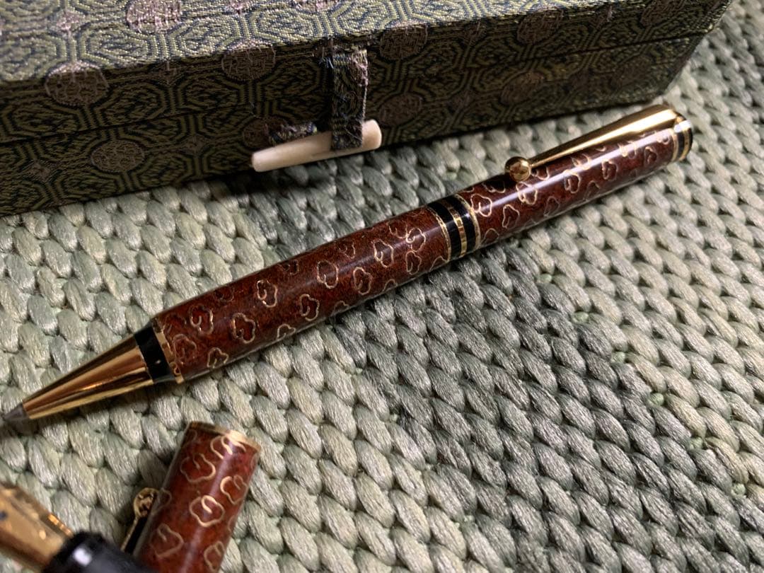 中国七宝焼 金彩 中国美術 古美術 現状品 万年筆 ボールペン 筆記用具