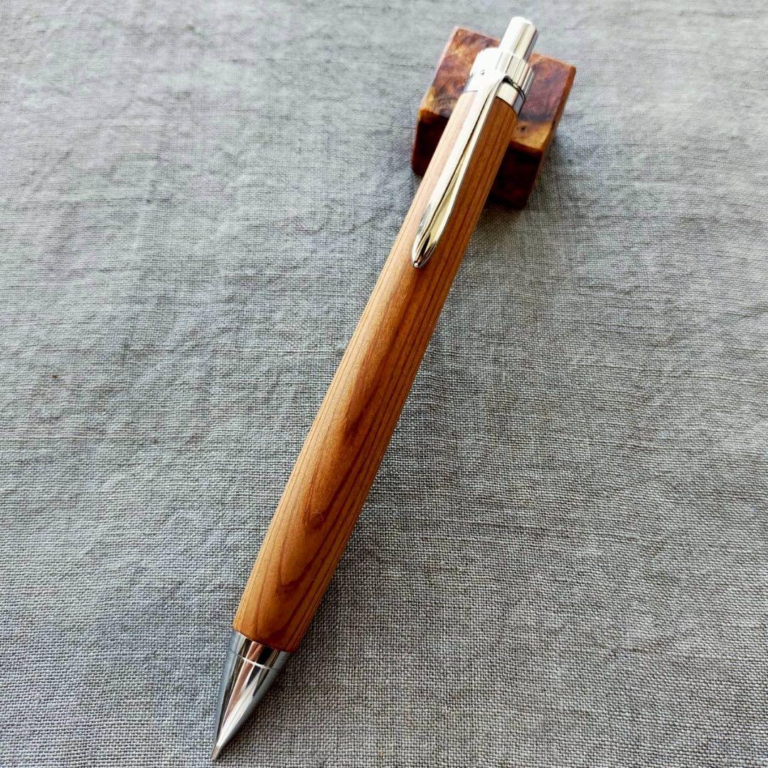 伊勢神宮　御神木　御山杉　ハンドメイド　木軸シャープペン　0.5mm　シルバー