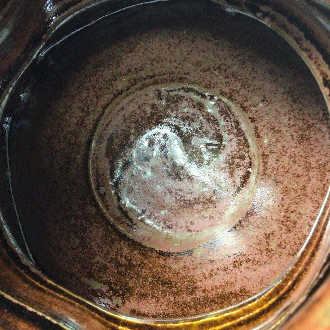 Ｒ３２５　水指　『長谷川青峯造』『耳付』『瀬戸水指』　共箱　茶道具