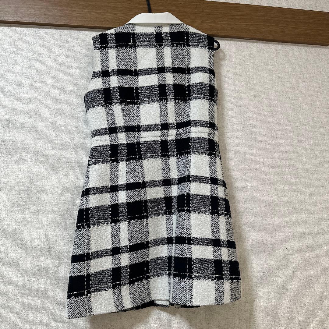 シェリエ shellerチェック柄ノースリーブミニワンピース