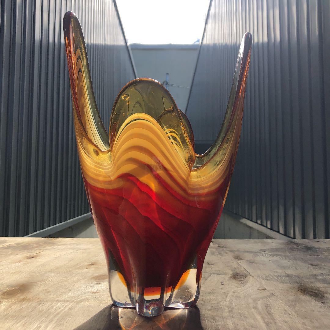 花瓶　ガラス　サイケ　レトロ　鍾乳洞　モニュメント　アリゾナ砂漠　津軽びいどろ