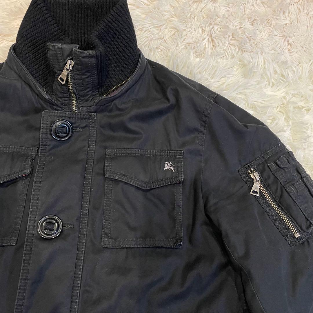 BURBERRY ブラックレーベル モッズコート たぬきファー ブラック