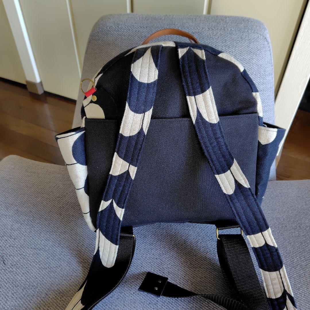 ミナペルホネン　両開きハンドメイドリュック