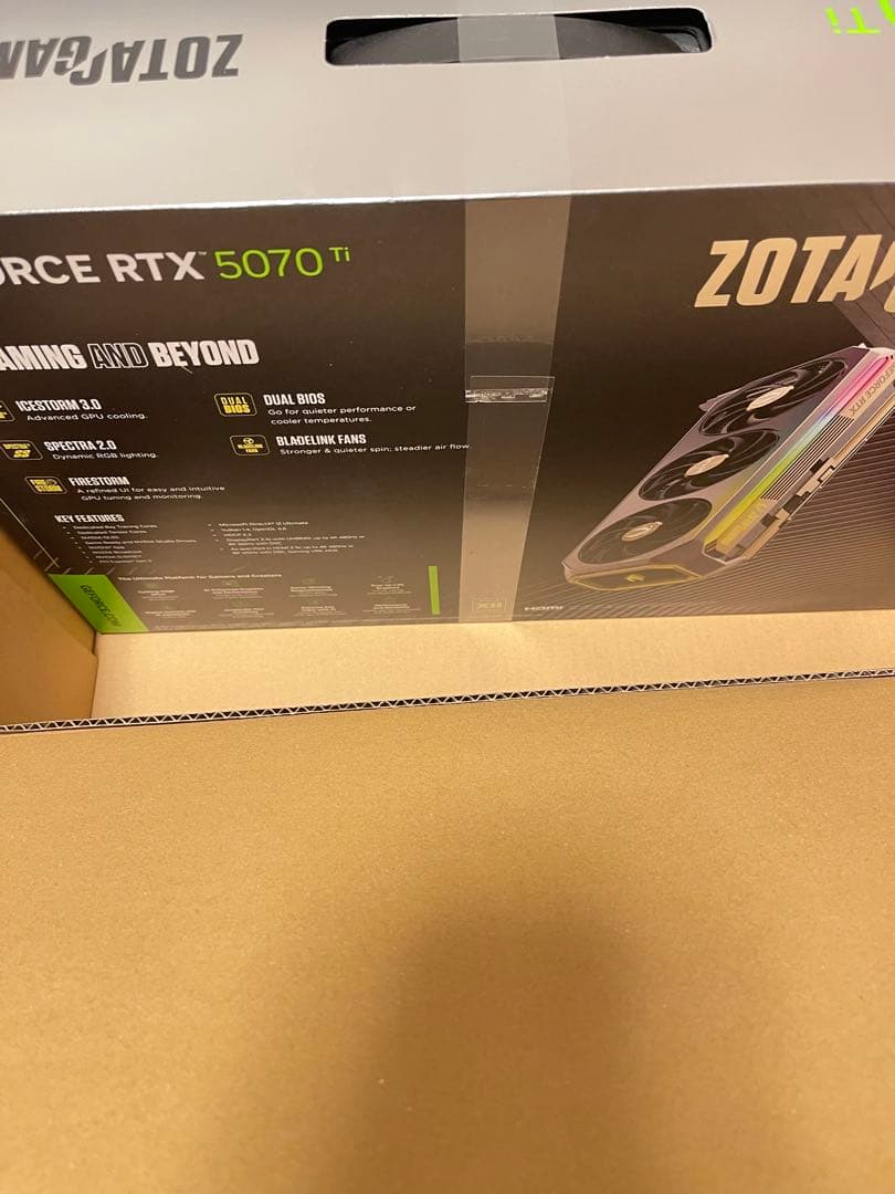 グラフィックボード・グラボ・ビデオカード ZOTAC GAMING GeForce RTX 5070 Ti