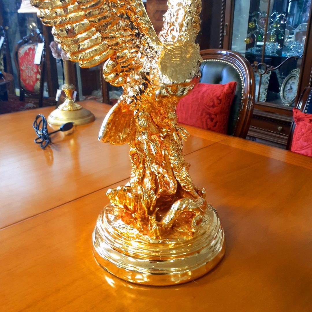 輸入雑貨　アニマルオブジェ　ゴールド　『羽ばたく鷹・イーグル』　縁起物