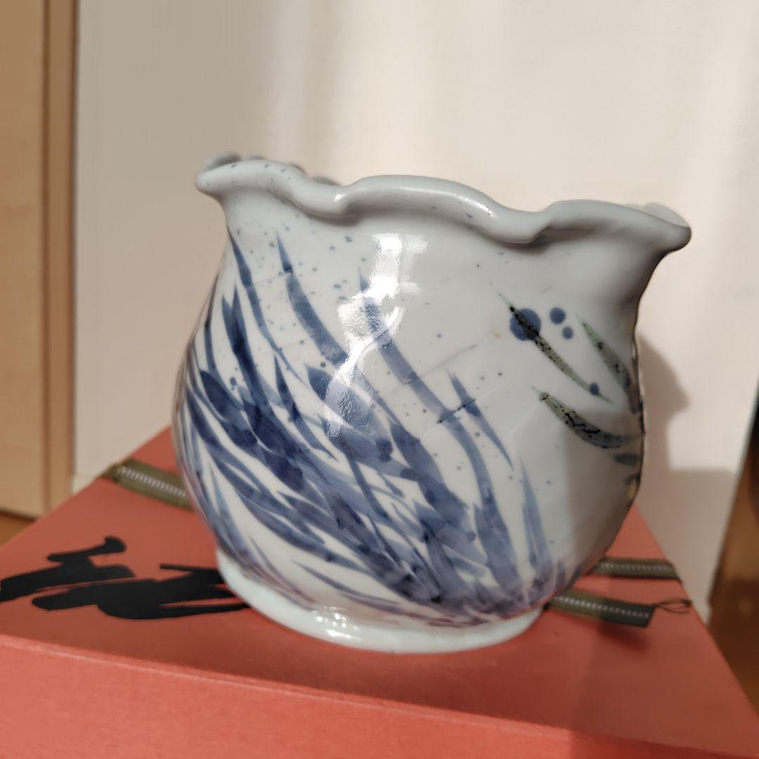 梅田純一氏作　大きな波型　深鉢　ワインクーラー