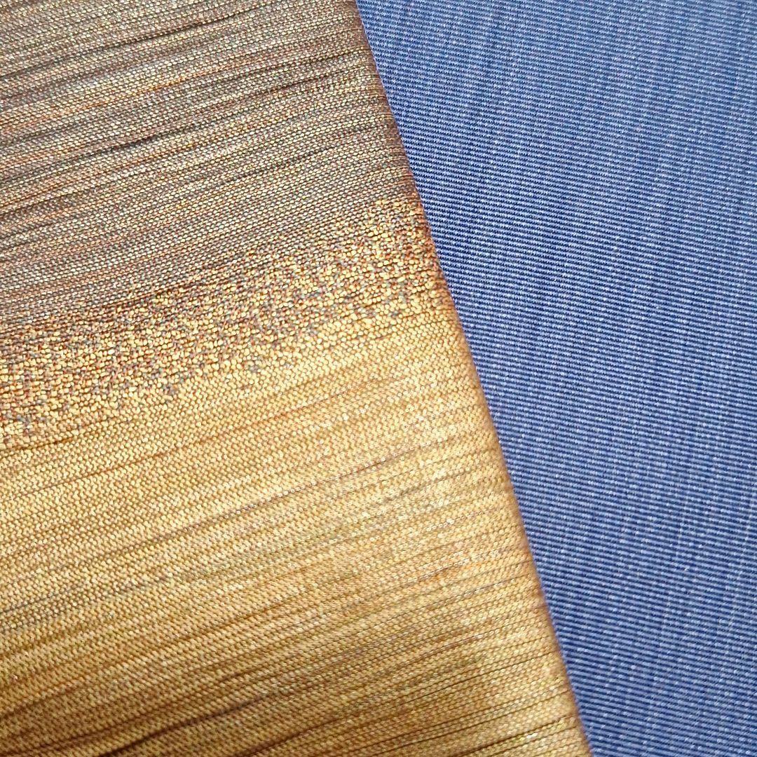 35 未使用 半幅帯 紋小袋帯 未使用 小森草木染め 金糸 証紙あり お-35