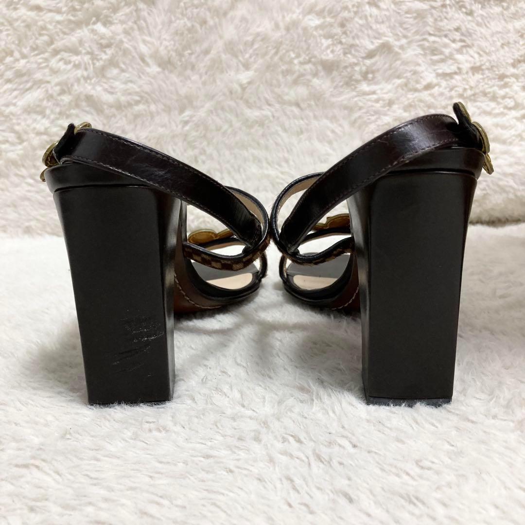 ルイヴィトン ダミエ ソバージュ サンダル ミュール ハラコ フラワーロゴ 靴