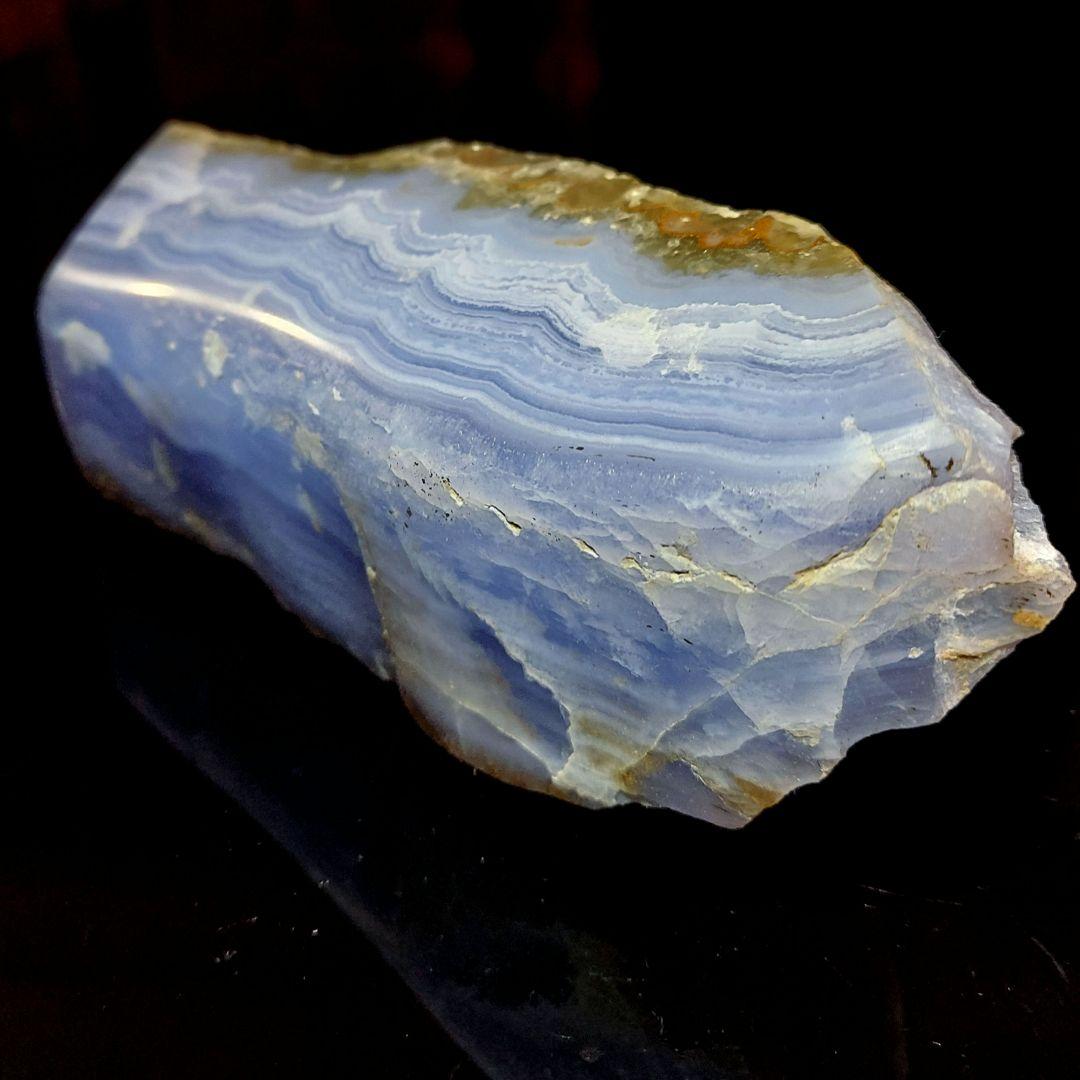 超レア！大きくてとても綺麗なブルーレースアゲート 瑪瑙メノー 原石表面磨き523