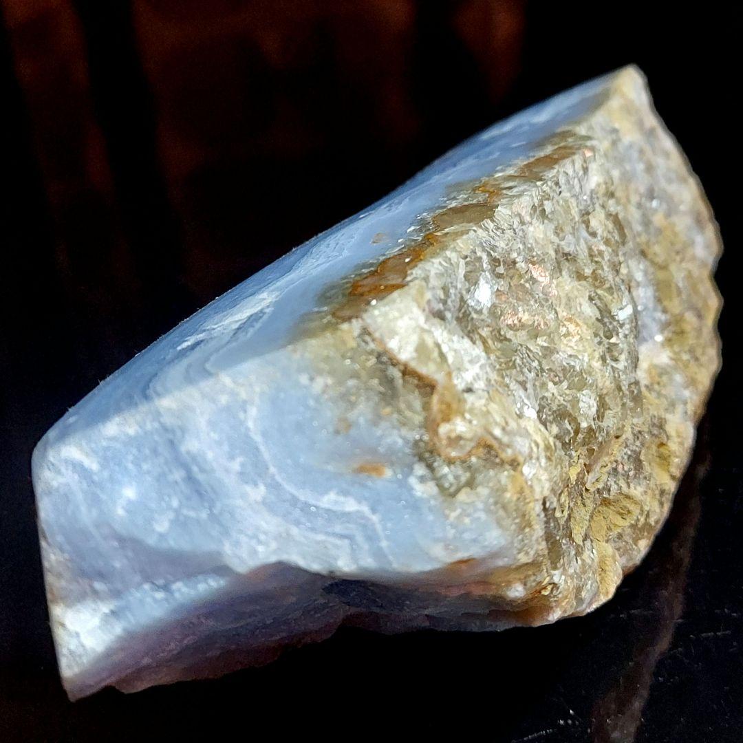 超レア！大きくてとても綺麗なブルーレースアゲート 瑪瑙メノー 原石表面磨き523