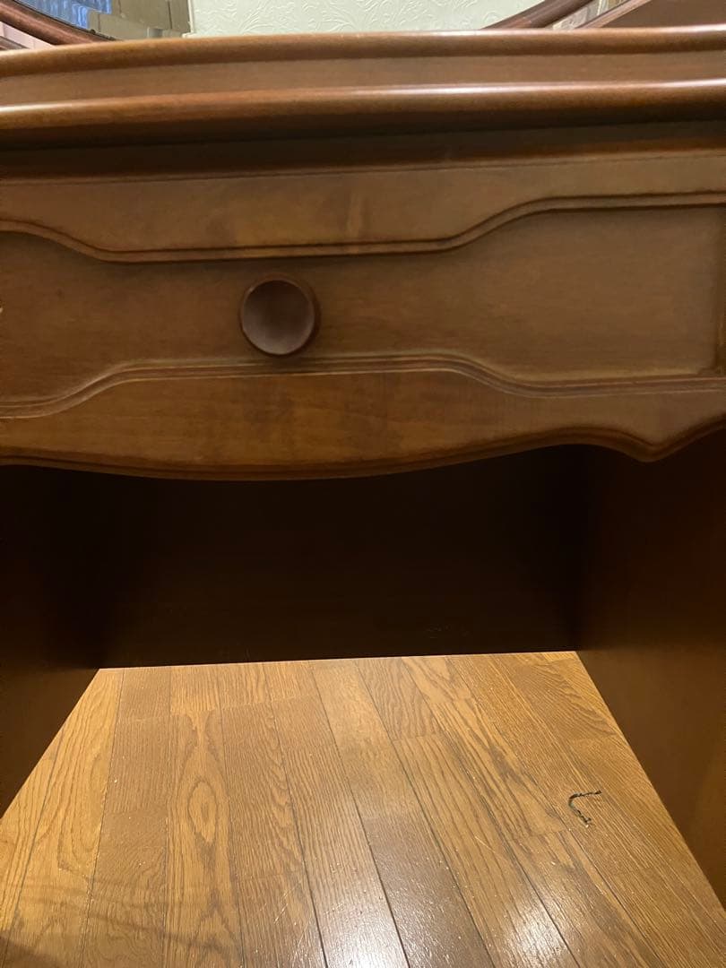 ビンテージ木製ブラウンドレッサー 鏡ミエミラー