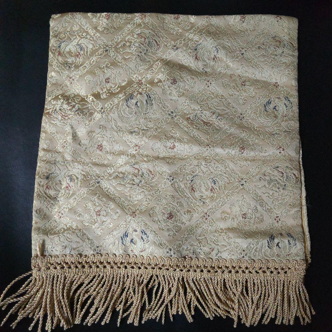 川島織物 麟鳳襷紋 織りセンター【ヴィンテージ】中古品 絹100%