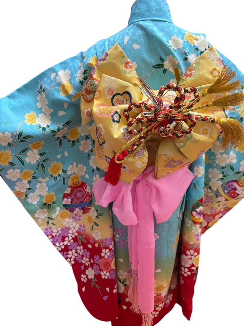 大幅値下げ‼️七五三 7歳 フルセット 水色 ゴールド