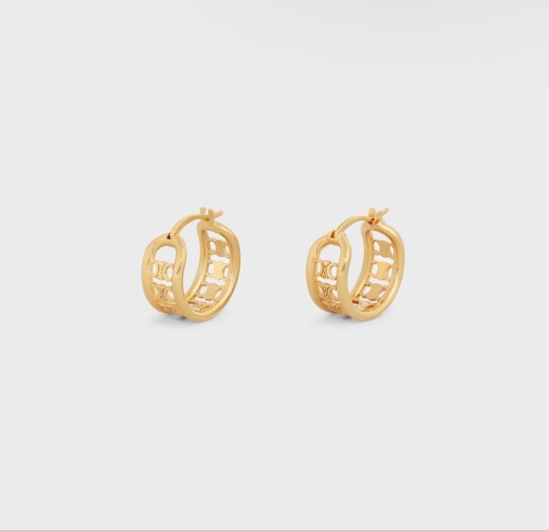 【片耳】CELINE ゴールド フープピアス